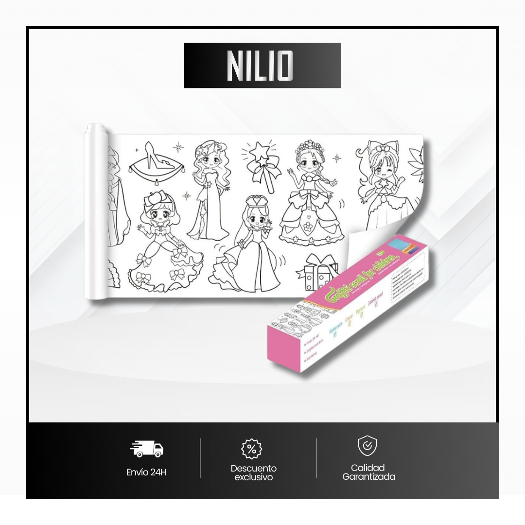 Kit de Niños, Dibujo en Rollo x 2 + Colores